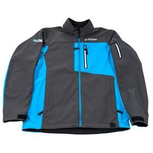 Klim Softshell Jacket Men’s Size L Gray Blue Gore Windstopper Snowmobile Moto